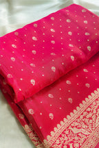 Pink Tissue Silk Woven Saree with Full Sleeved Handworked Readymade Blouse