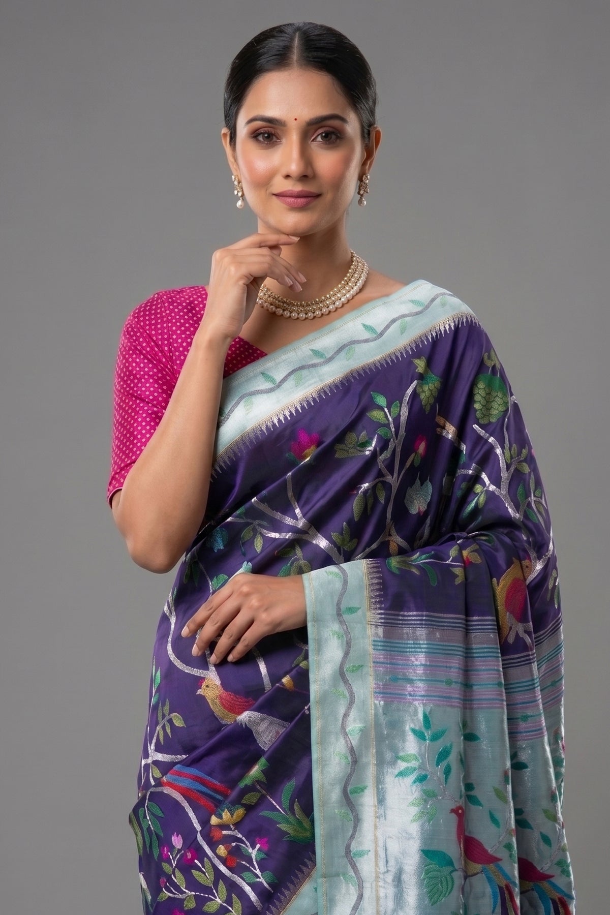 Blue Silk Traditional Paithani Saree