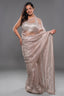 Peach Tissue Organza Sequin Cutdana Worked Designer Saree