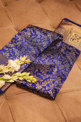Blue Kanchipuram Silk Traditional Woven Saree