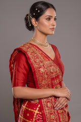 Maroon Gaji Silk Traditional Gharchola Saree