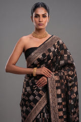 Black Banarasi Silk Woven Saree
