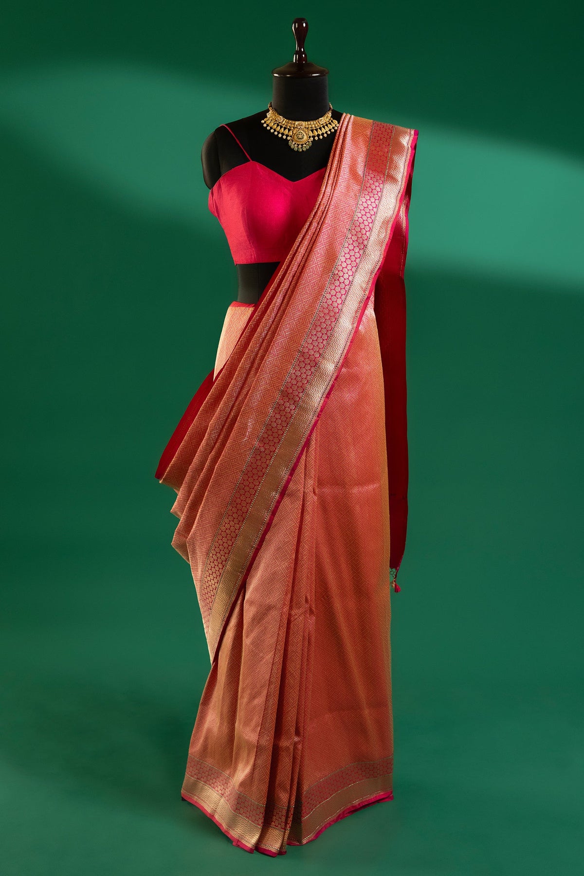 Pink Silk Traditional Woven Saree