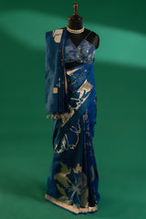 Blue Silk Saree with Zari Weaving