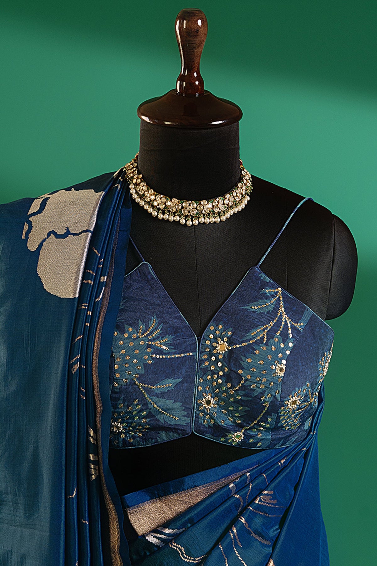 Blue Silk Saree with Zari Weaving