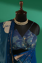 Blue Silk Saree with Zari Weaving