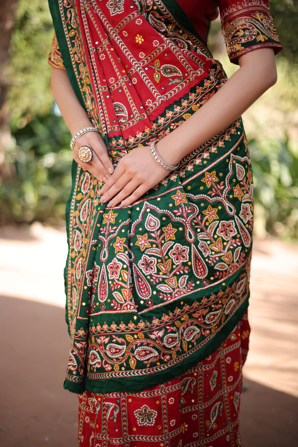 Maroon Gaji Silk Traditional Gharchola with Contrast Pallu and Border