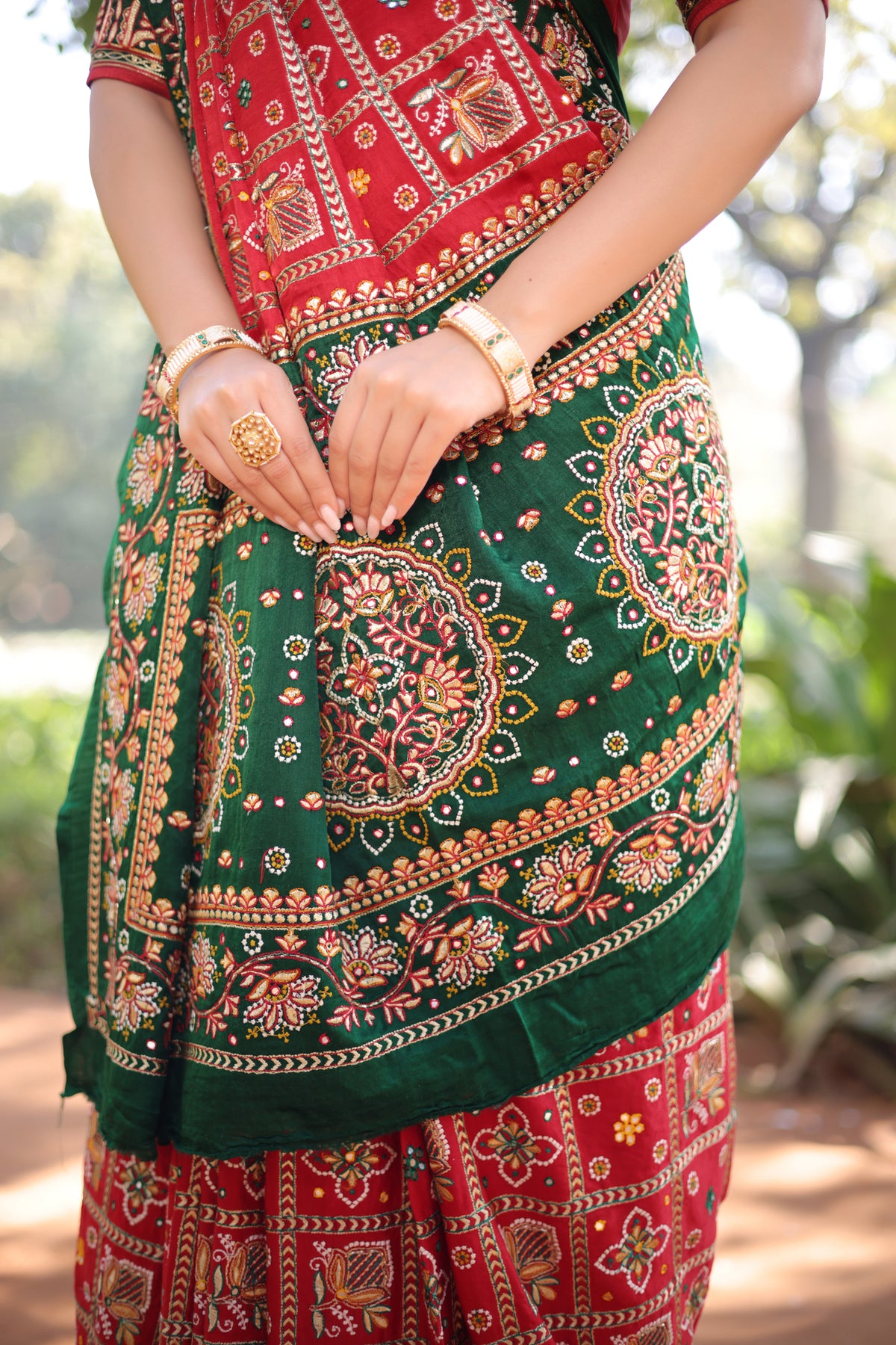 Maroon Gaji Silk Traditional Gharchola with Contrast Pallu and Border