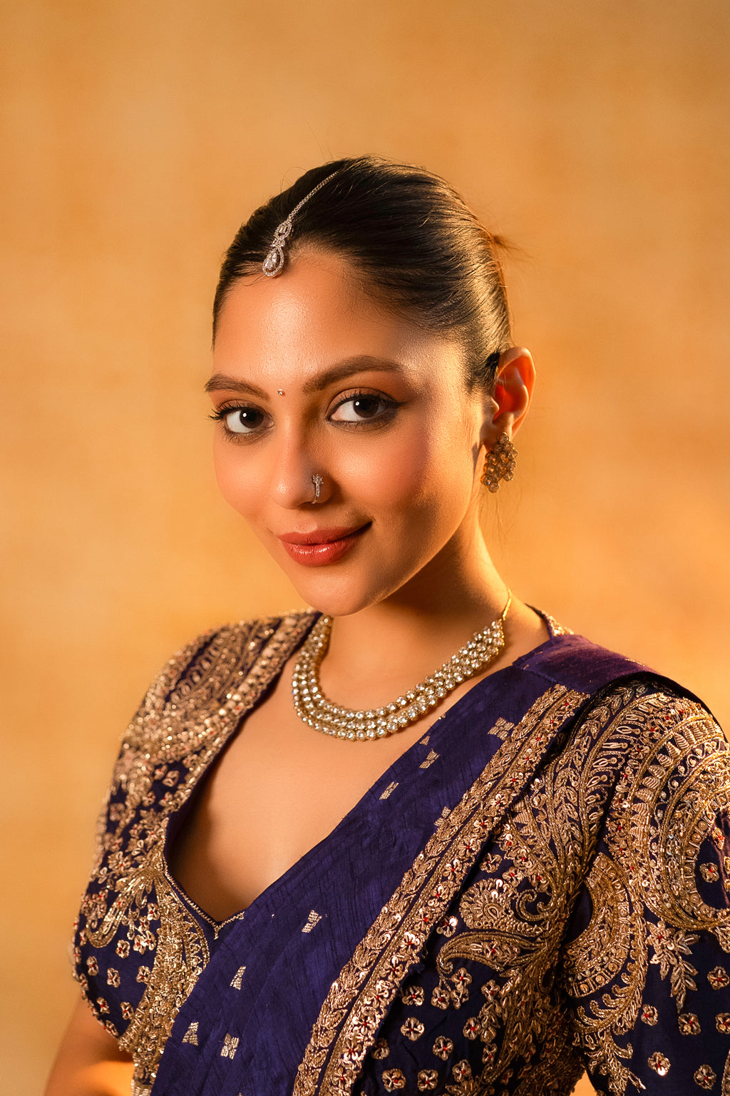 Imperial Plum Purple Raw Silk Pleated Ready to Wear Woven Saree with Designer Readymade Blouse
