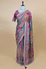 Multi Colored Modal Silk Printed Saree with Readymade Blouse