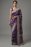 Purple Georgette Woven Saree with Cutdana Work