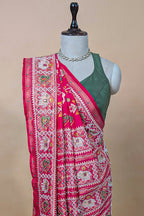 Red Silk Traditional Patola Weave Saree with Handwork