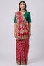 Pink Georgette Bandhej Saree with Handwork Embroidered Pallu