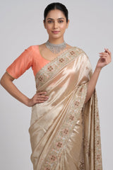 Golden Tissue Saree with Designer Pallu