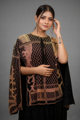 Black Raw Silk Beaded Contemporary Indo-Western Co-ord Set