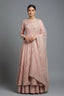 Light Pink Tissue Beaded and Sequin Worked Slit Cut Palazzo Suit