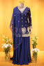 Blue Georgette Sequin Beaded Worked Palazzo Suit