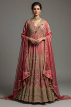 Pink Tissue Designer Heavy Paisley Worked Suit
