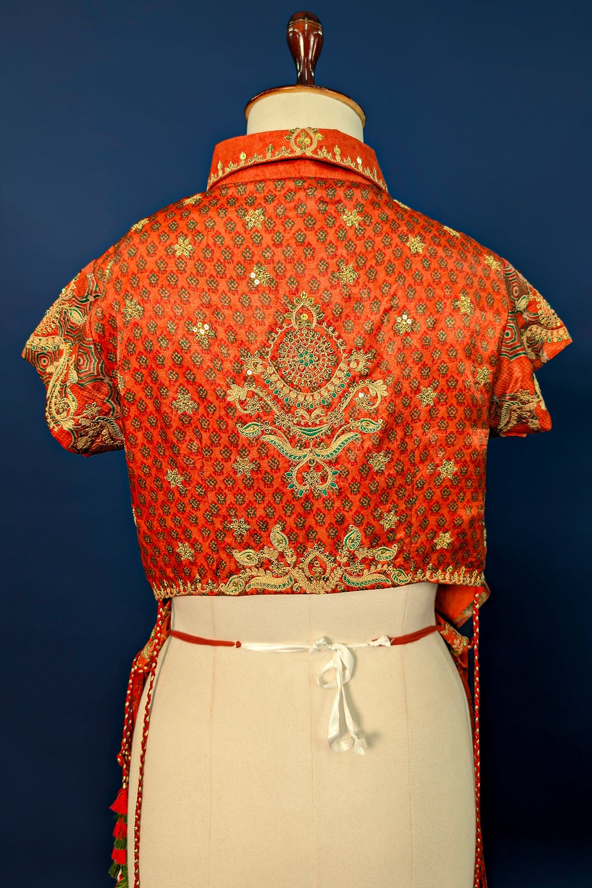 Rust Orange Satin Silk Printed Co-Ord Set