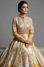 Golden Beaded Work Designer Anarkali Suit