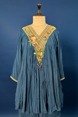 Rama Blue Chinon Georgette V Neckline Co-Ord Set with Sequin Embroidery Work