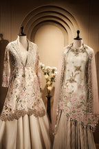 Cream Silk Designer Handworked Indo Western Set