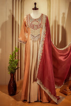 Golden Tissue Silk Zardosi and Sequin Worked Anarkali Suit