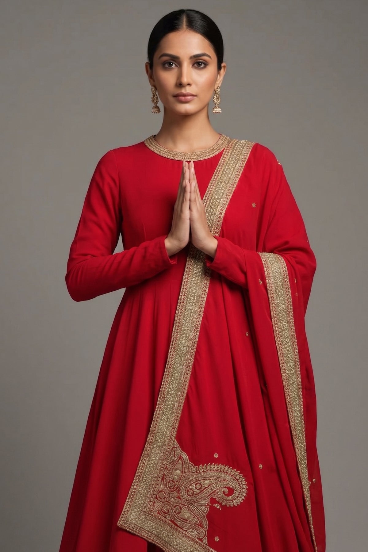 Maroon Matka Silk Anarkali Suit with Sequin Embroidery Work