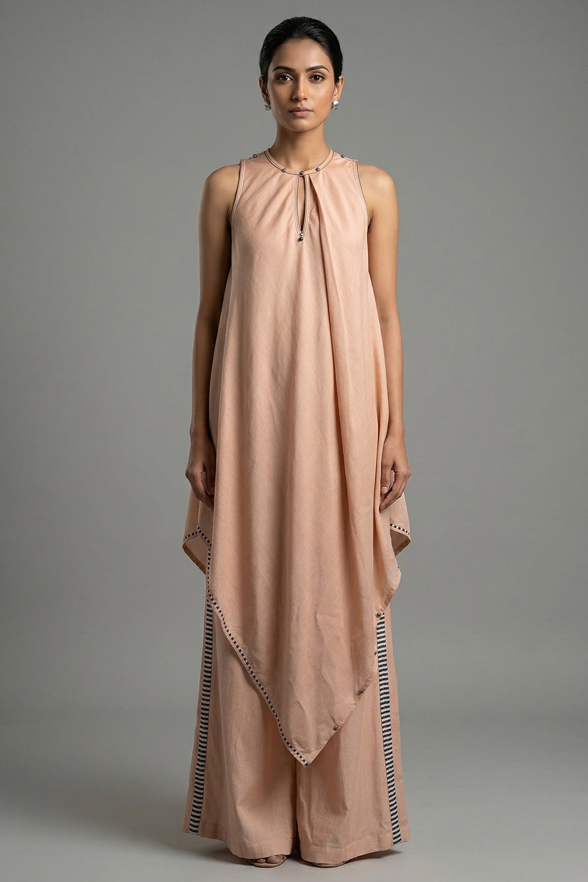 Rose Pink Cotton Silk Solid Co-Ord Set