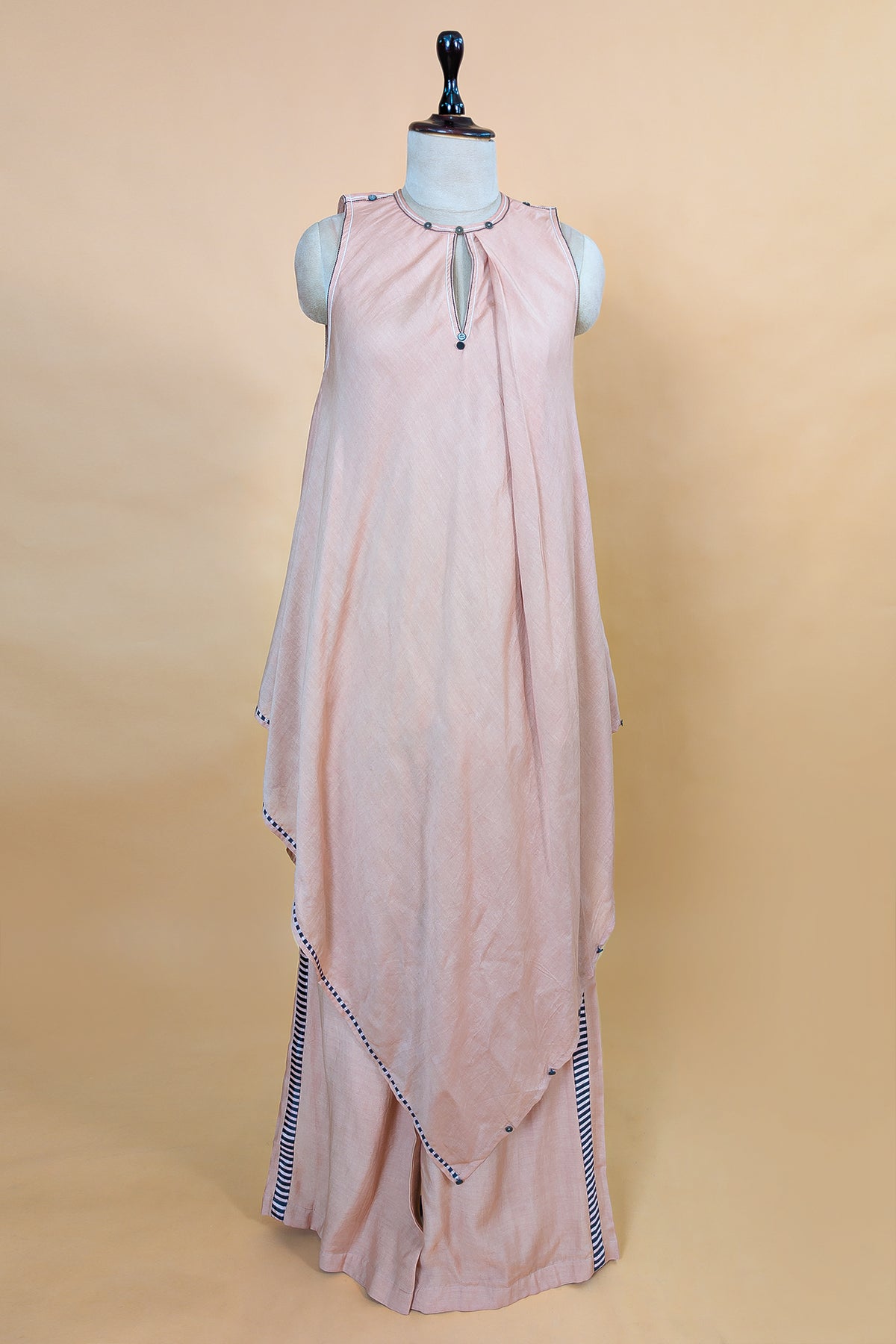 Rose Pink Cotton Silk Solid Co-Ord Set
