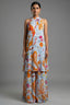 Grey Crepe Silk Floral Printed Halter Neck Co-Ord Set