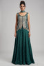 Green Chinon Bandhej Printed Palazzo Suit with Sequin Embroidery Work