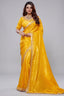 Yellow Tissue Dola Silk Solid Saree
