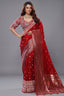 Red Gaji Silk Woven Saree