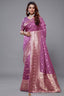 Lilac Purple Dola Silk All Over Woven Saree