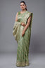 Light Pista Dola Silk Lehehriya Saree - Front View