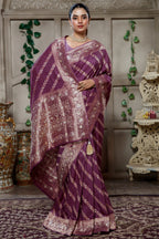 Wine Purple Dola Saree