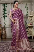 Wine Purple Dola Saree