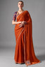Rust Copper Organza Saree Detailed With Sequin Work Border