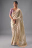 Ivory White Organza Saree Featuring Handcrafted Border