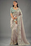 Silvery Lavender Silk Saree with Mirror Border