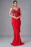 Rose Red Pre-Draped Saree Set featuring Basqued Corset Blouse in Sequin Cutdana Work