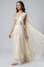 Off White Organza Tiered Draped Saree with Sequin Blouse