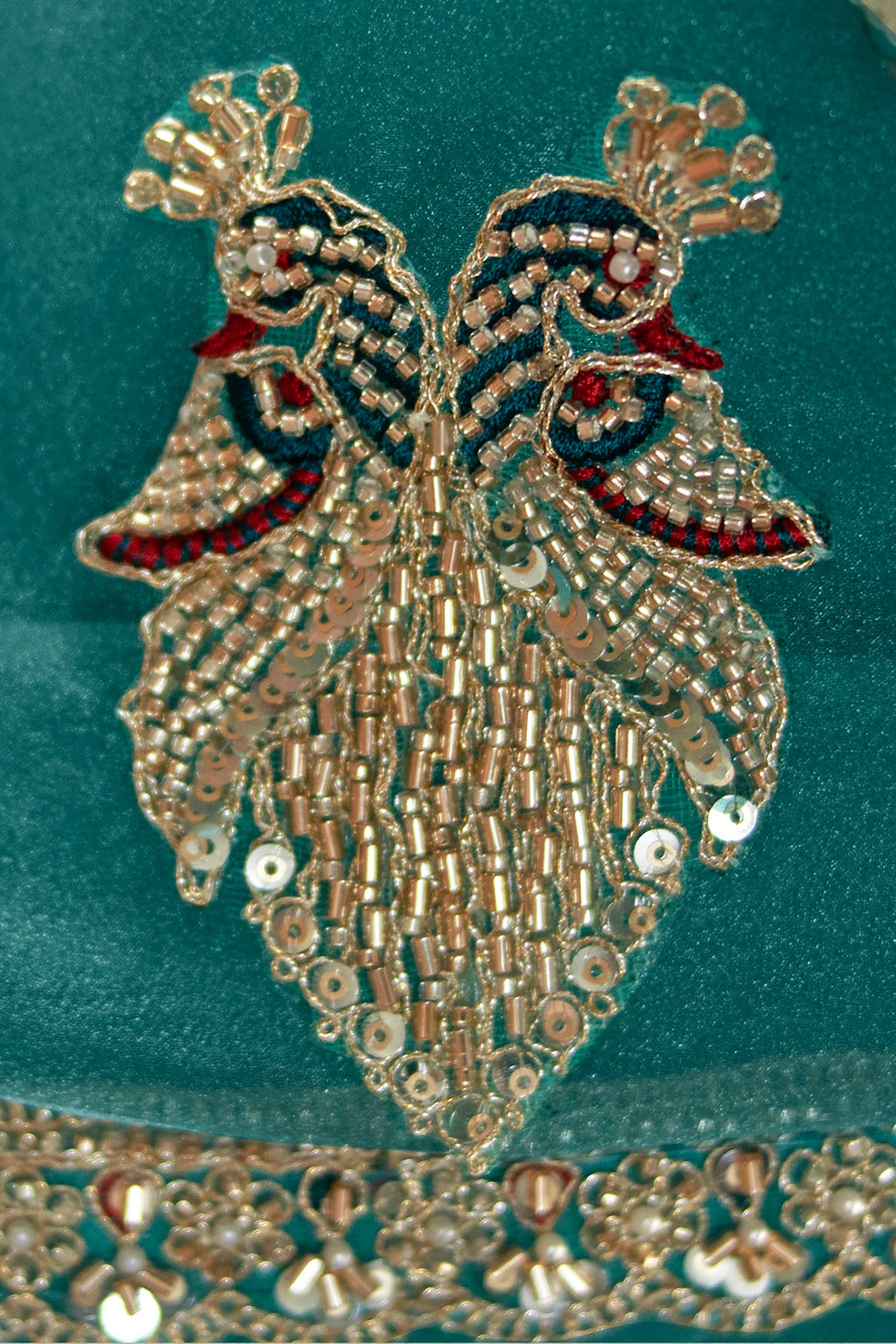 Sea Green Organza Saree with Intricate Border Work
