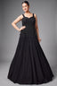 Black Georgette Cutdana and Beaded Gown