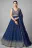 Blue Chinon Sequin Anarkali Suit