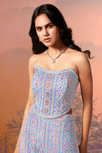 Lavender Purple Georgette Embroidered Co-Ord Set
