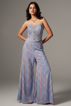 Lavender Purple Georgette Embroidered Co-Ord Set