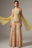 Light Yellow Georgette Embroidered Palazzo Suit
