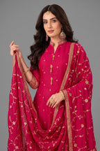 Pink Art Silk Sequins Embroidered Anarkali Suit